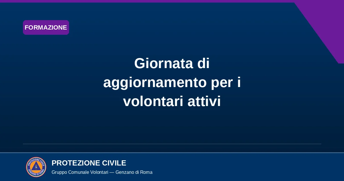 Aula con volontari in divisa che partecipano a una sessione di aggiornamento sulle procedure operative