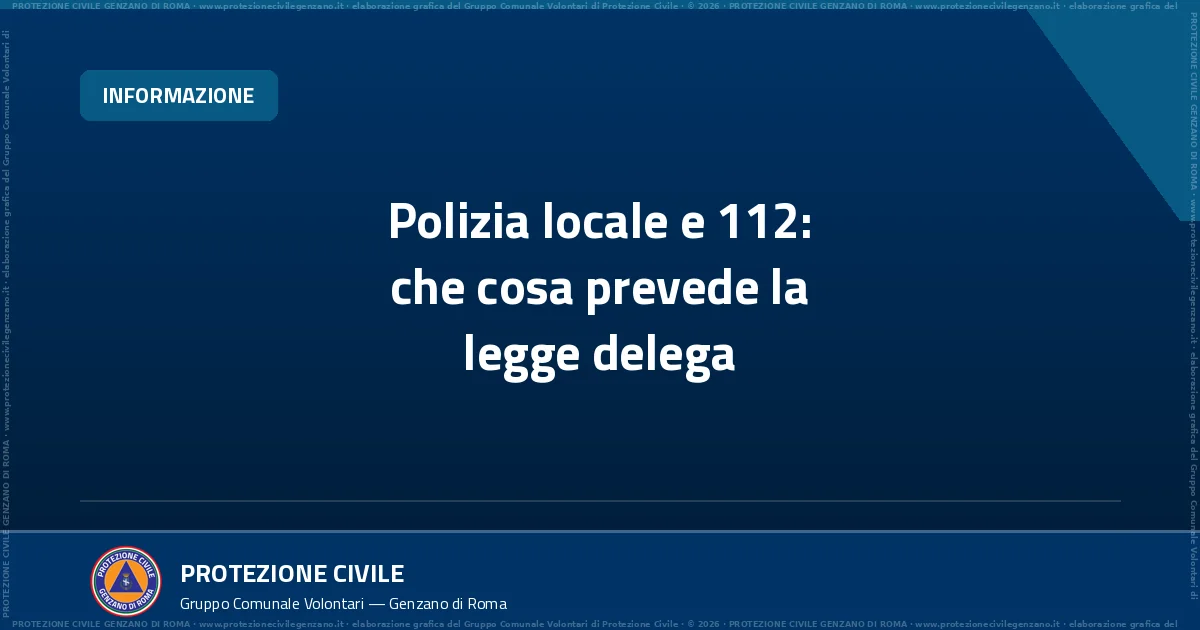 Copertina con il titolo sulla legge delega per polizia locale e 112