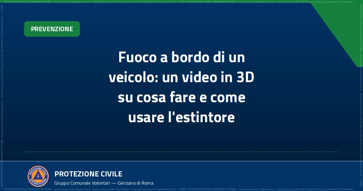 Cover dell'articolo: Fuoco a bordo di un veicolo: un video in 3D su cosa fare e come usare l'estintore